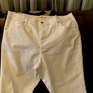 Levi’s white straight leg jeans